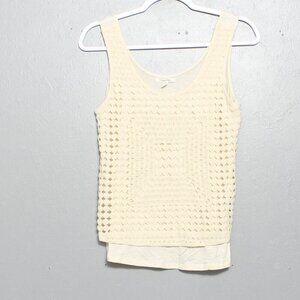 Maurice’s cream crocheted front tank blouse